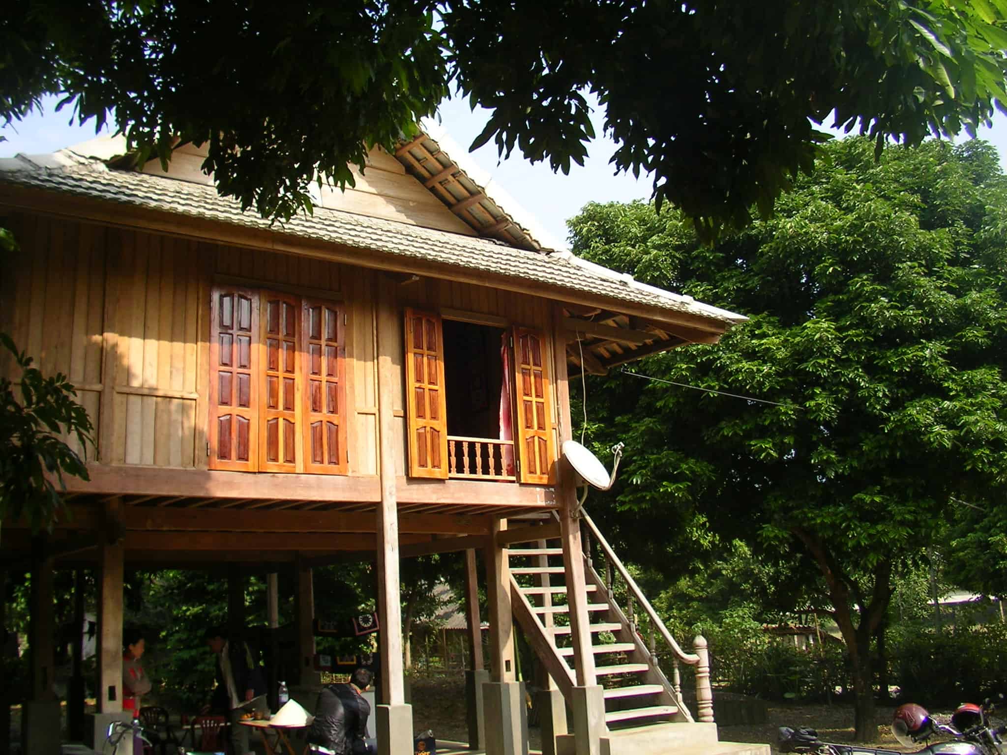 A traditional house on stilts in the Ben Lac village of White Thai tribes Ben Lac, Mai Chau, North West Vietnam, Vietnam, house on stilts, white thai