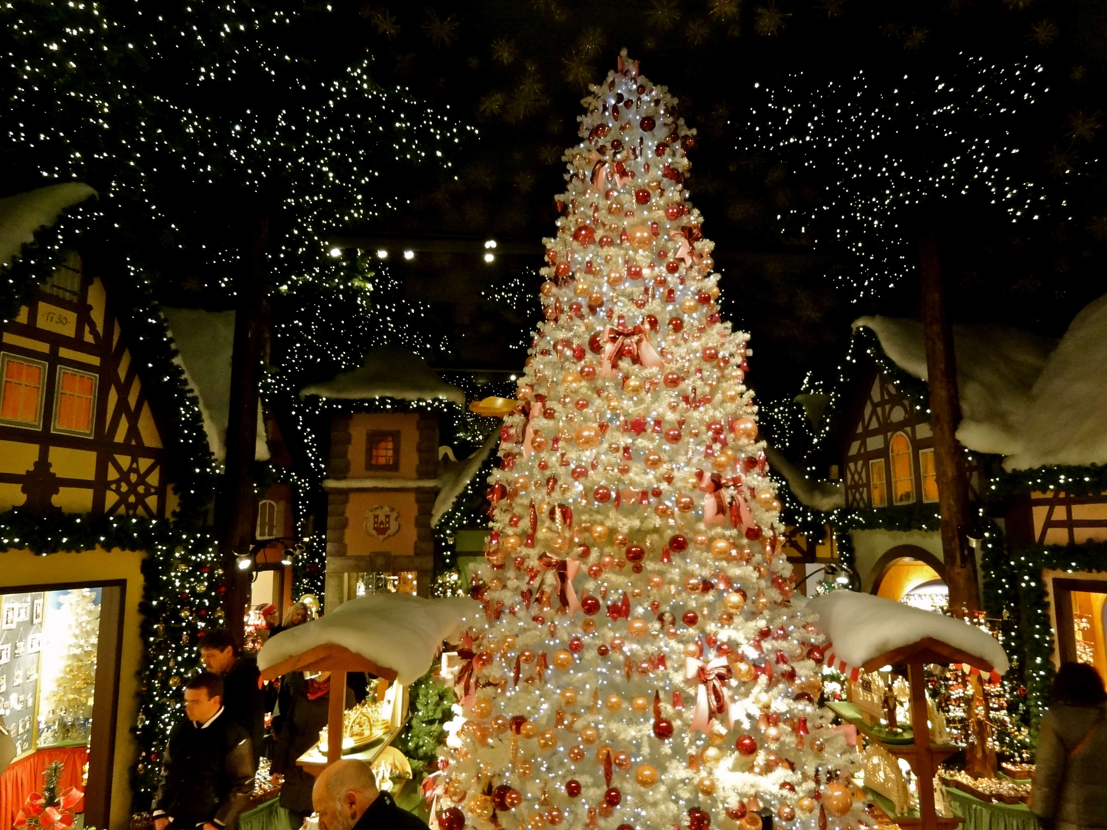 Rothenburg christmas market Large christmas tree at Rothenburg Christmas Market