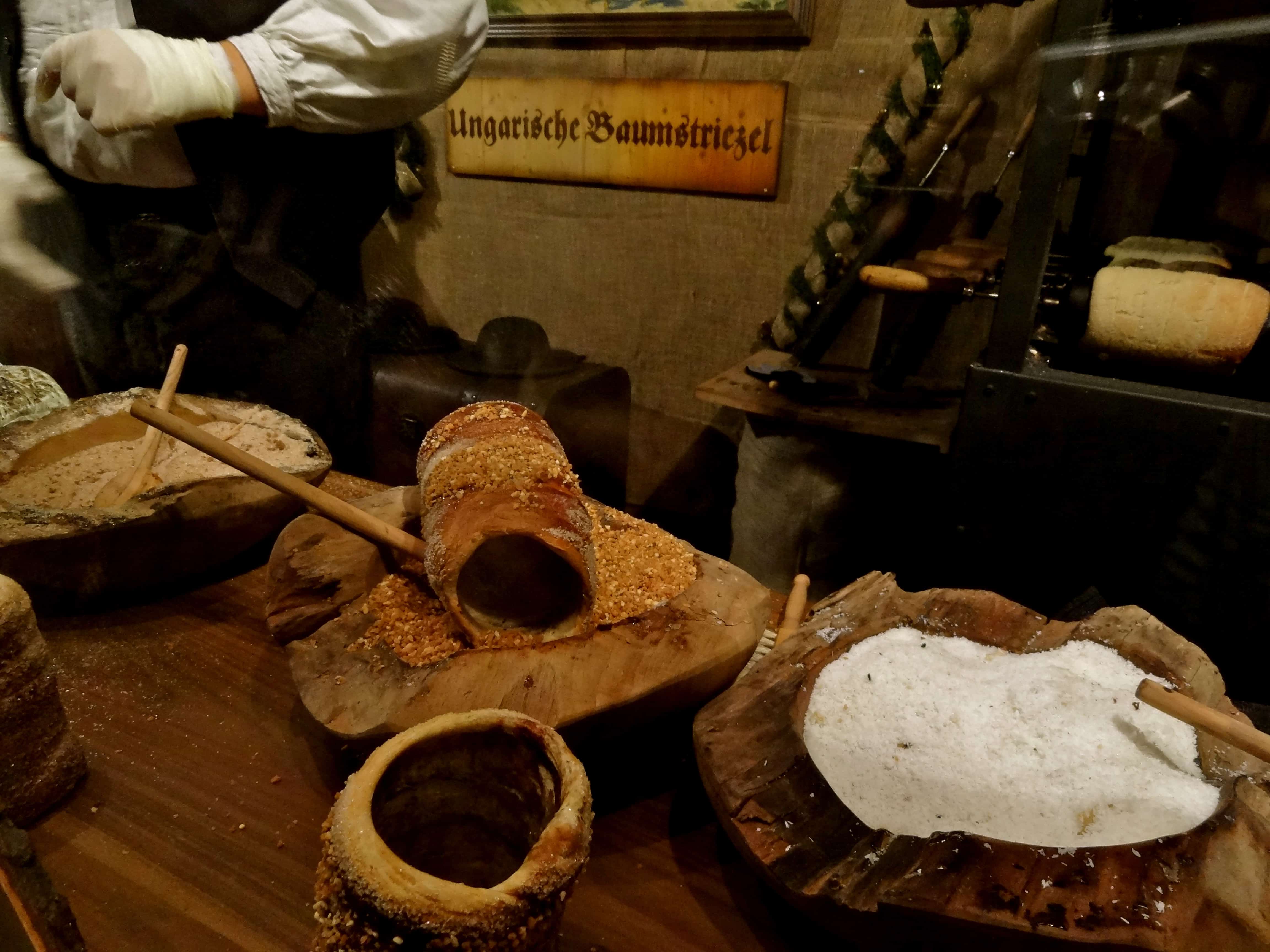 Germany christmas Freshly baked sweet bread dipped in nuts