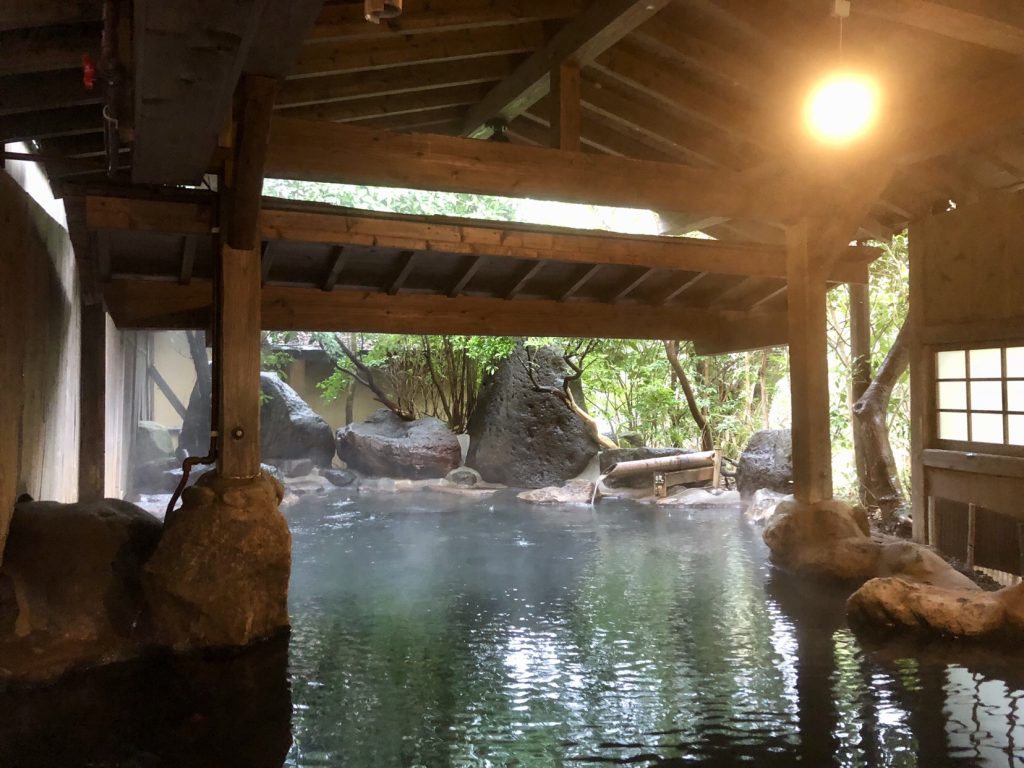 Japan onsen bath in an onsen in ryokan