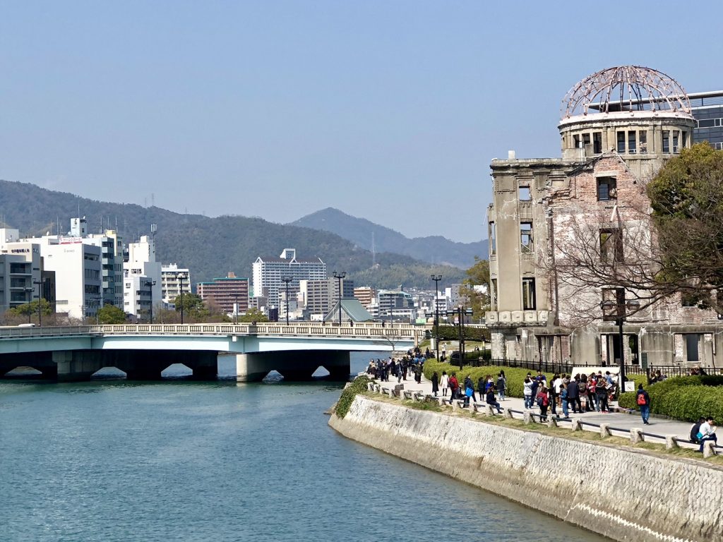 Hiroshima japan buildings showing the atomic bomb devastation in hiroshima